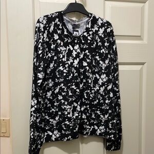 NYDJ Black and White Floral Cardigan (sz m)